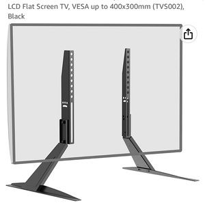 Universal TV Stand Tabletop, for Most 23-42 inch LCD Flat Screen TV, Black